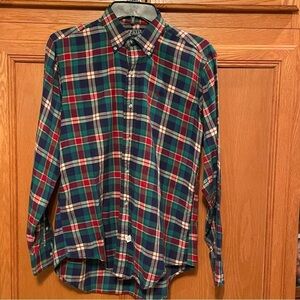 Polo Ralph Lauren Plaid kids button down Shirt red green navy size 20